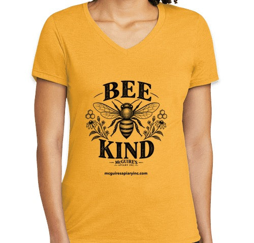 Bee Kind Women’s Tri-Blend V-Neck T-Shirt